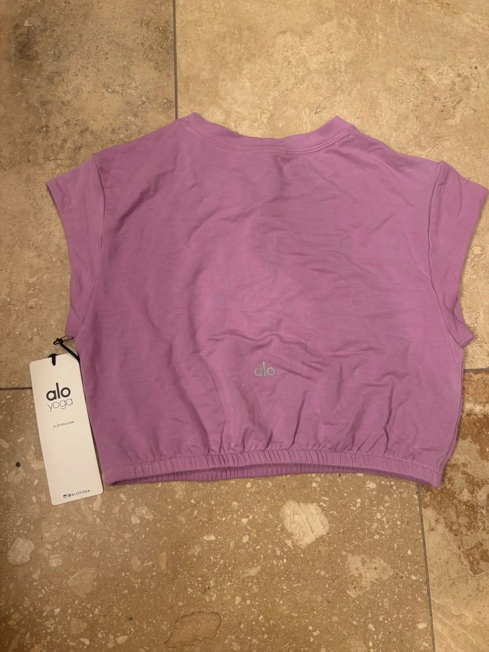 Alo Dreamy Crop Tee - Lavender XS